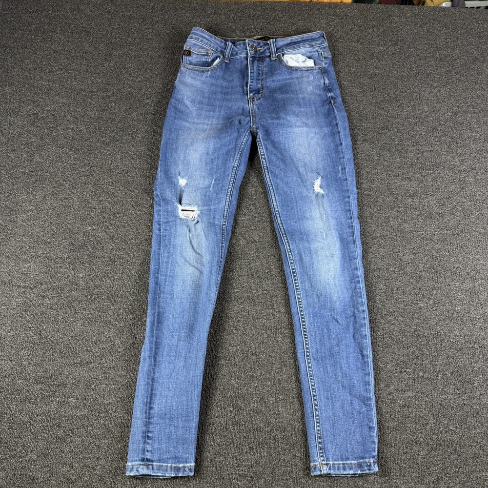 Risen Jeans Skinny Womens 7 (26X27) RDP1010 Blue Distressed EUC